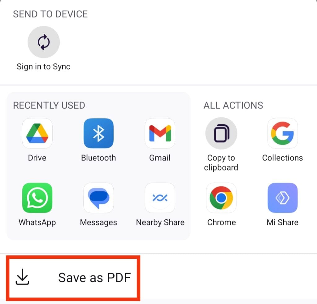 Select Save as PDF